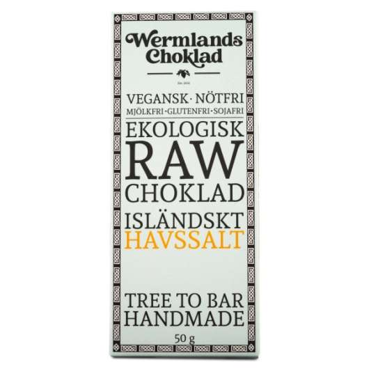 WermlandsChoklad Rawchoklad EKO, 50 g, Isländskt Havssalt