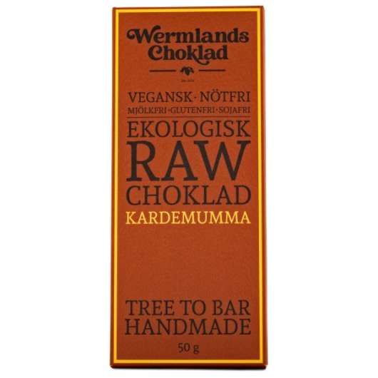 WermlandsChoklad Rawchoklad EKO, 50 g, Kardemumma