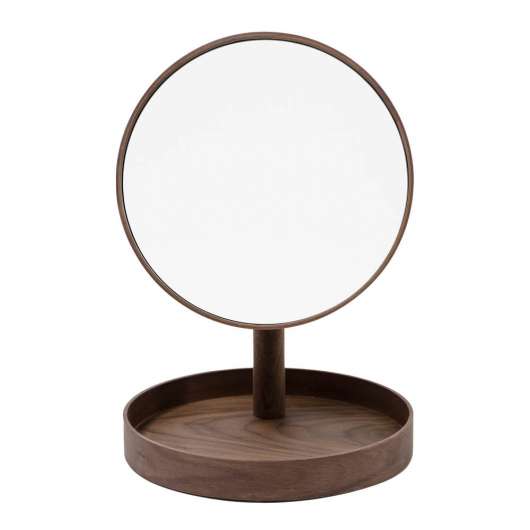 Wireworks - Magnify Mirror Bordsspegel med bricka 25 cm Valnöt
